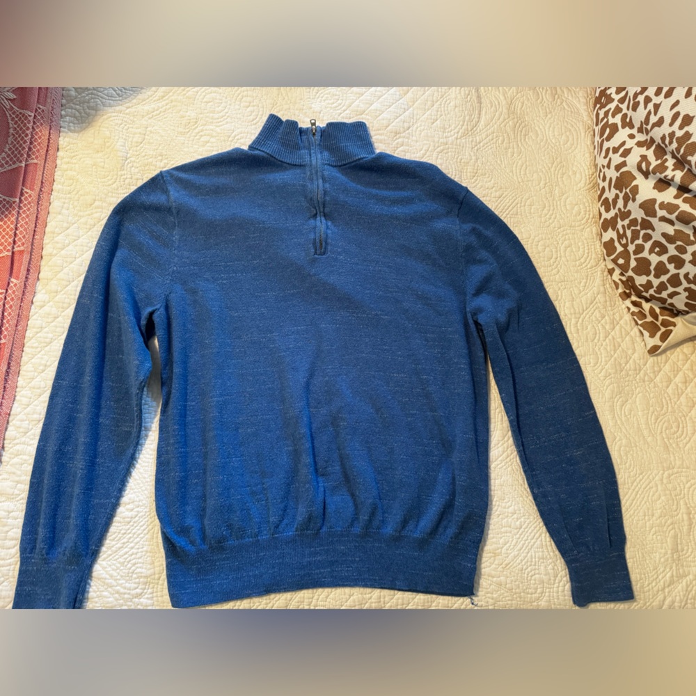 J. Crew Blue Quarter Zip Up Sweater
